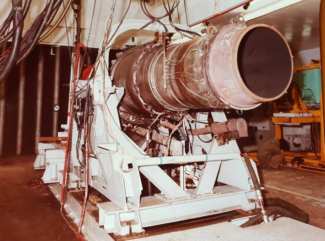 Dowty Fuel Systems - Test Cell at Staverton showing a Spey Jet Engine