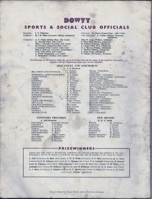 Dowty Sports & Social Club Officials