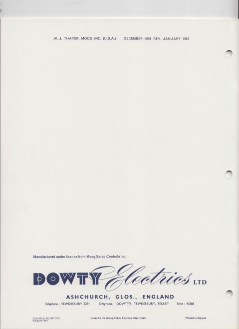 Dowty Electrics - Transfer Functions for Dowty-Moog Servo Valves | Original photo in the Dowty archive at the Gloucestershire Heritage Hub