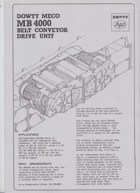Dowty Meco - MB 4000 Belt Conveyor Drive Unit | Original photo in the Dowty archive at the Gloucestershire Heritage Hub