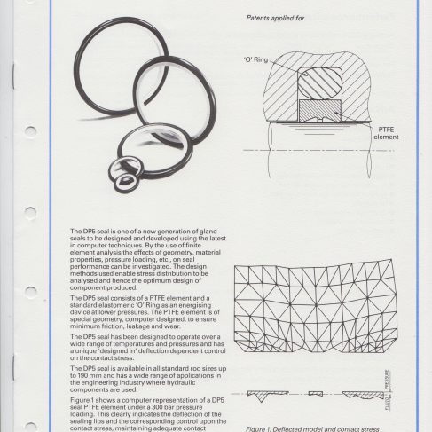 Dowty Seals - DP5 Composite Rubber PTFE Gland Seals Data Sheet | Original photo in the Dowty archive at the Gloucestershire Heritage Hub