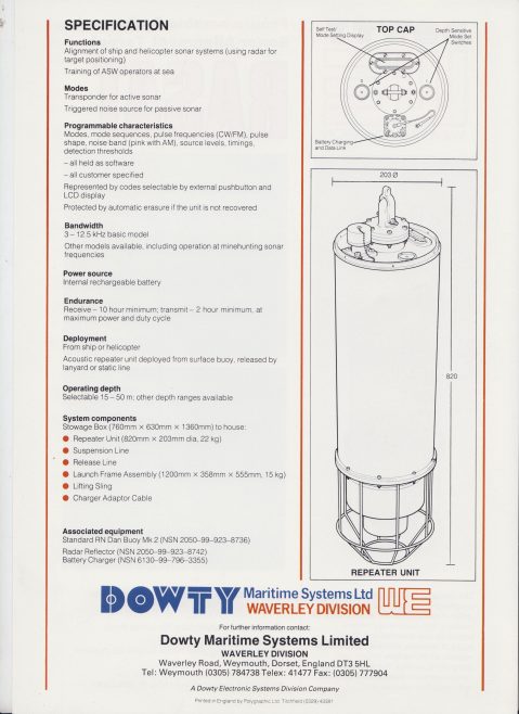 Dowty Maritime Systems - RASAT (Radar and Sonar Alignment Target) | Original photo in the Dowty archive at the Gloucestershire Heritage Hub