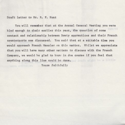 Dowty Apprentice Association - Memo regarding Dowty Apprentice Association AGM 1968 | Original photo in the Dowty archive at the Gloucestershire Heritage Hub