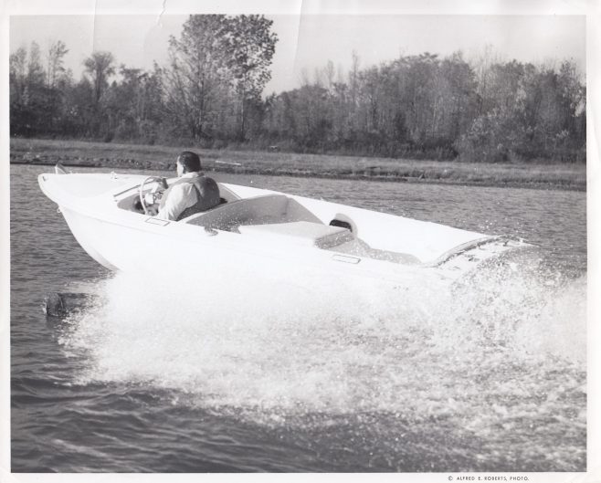 Donald Campbell testing the Dowty Turbocraft Photo dated 19 Oct 1959 Credit: Alfred E Roberts | Shared by Gareth Morris